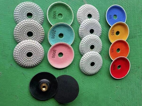 4inch Convex polishing  pad with M14 or 5/8-11 Thread Rubber Backer pad Convex Disc for Marble Granite Quartzite-QTY of 10 - Image 3