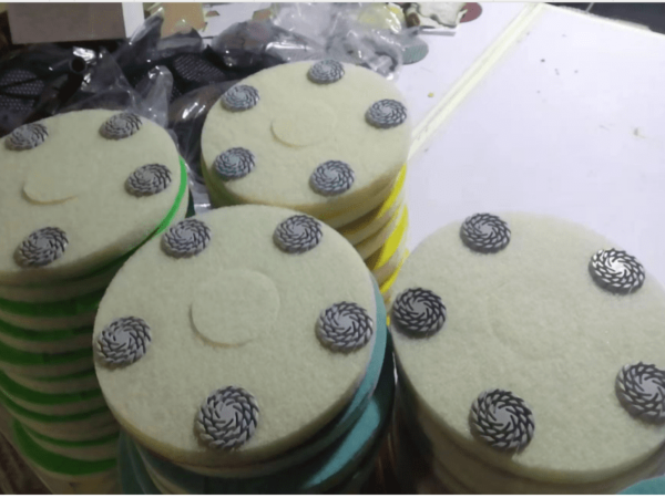 9inch Fiber pads with 4 resins polishing concrete and terrazzo floor. - Image 3